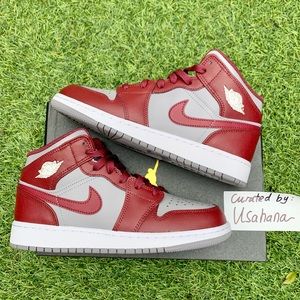 new grey and red jordans